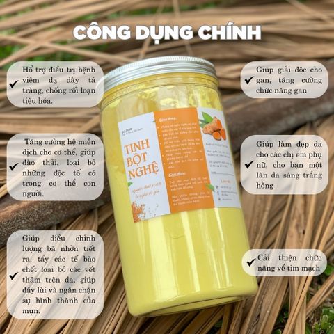 Tinh Bột Nghệ CAOFOOD Nguyên Chất 100% Từ Nghệ Sẻ Già Đaklak - Hàng Trồng Sạch Tự Nhiên, 500g