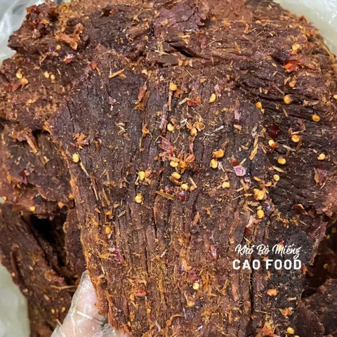 Khô Bò Miếng CAO FOOD - 100% Thịt Bò Tươi Nguyên Chất, Đặc Sản Thơm Ngon, Hương Vị Đặc Trưng Miền Trung, Túi 500g