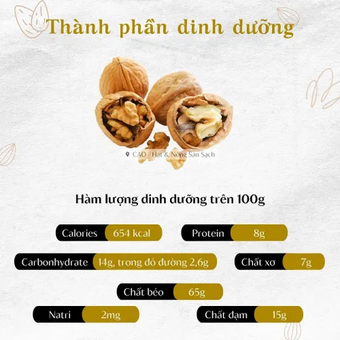Nhân óc chó vàng CAOFOOD 450gr - Hạt dinh dưỡng cao cấp nhập khẩu từ Mỹ, tốt cho sức khỏe tim mạch và giảm cân