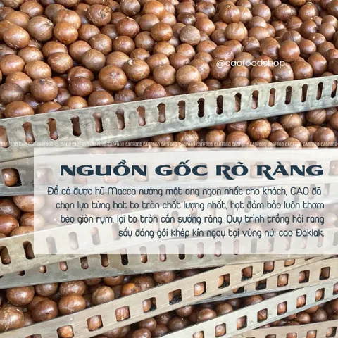 Hạt Macca Nướng Mật Ong CAOFOOD - Món Ăn Vặt Dinh Dưỡng Siêu Ngon, Giòn Rụm Ngọt Bùi, Quà Tặng Lý Tưởng cho Sức Khỏe