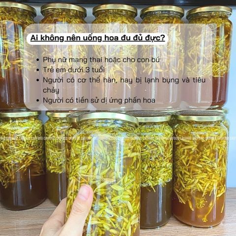 Mật Ong Ngâm Hoa Đu Đủ Đực 500ml - Thực Phẩm Tốt Cho Sức Khỏe, Giảm Ho, Nguyên Liệu Sạch 100% - Sản Phẩm Nhà Làm