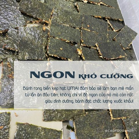 Combo 10 Thanh Bánh Rong Biển Kẹp Hạt Dinh Dưỡng UMAI - Thực Phẩm Không Đường, Không Chất Bảo Quản, Ăn Kiêng Từ Thiên Nhiên