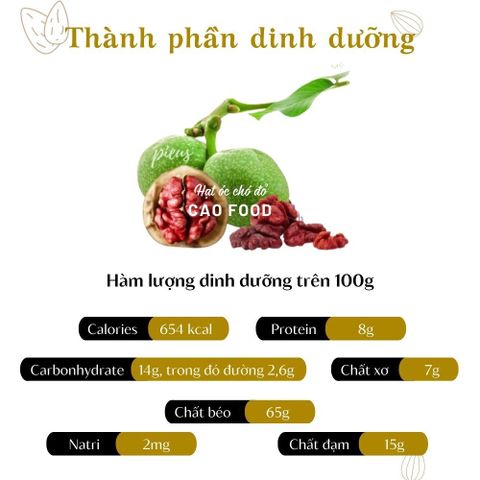 Hạt Óc Chó Đỏ CAOFOOD nhập khẩu Mỹ 500GR - Giàu Omega 3, Tốt Cho Mẹ Bầu và Phát Triển Trí Não Bé - 500g Hữu Cơ Tự Nhiên