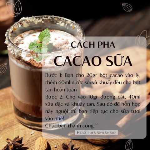 Bột Cacao Đắk Lắk Nguyên Chất CAO Food 100% Tự Nhiên - Hương Vị Đậm Đà, Giàu Dinh Dưỡng, Dễ Pha Chế