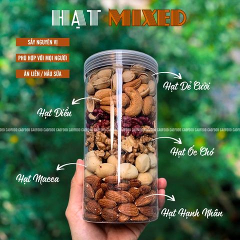 Hạt Thập Cẩm Dinh Dưỡng CAO Food 500g - Hỗn Hợp Hạt Macca, Hạnh Nhân, Óc Chó, Hạt Điều, Bí Xanh - Snack Giàu Dinh Dưỡng Tươi Ngon