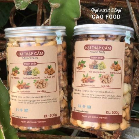 Hạt Thập Cẩm Dinh Dưỡng CAO Food 500g - Hỗn Hợp Hạt Macca, Hạnh Nhân, Óc Chó, Hạt Điều, Bí Xanh - Snack Giàu Dinh Dưỡng Tươi Ngon