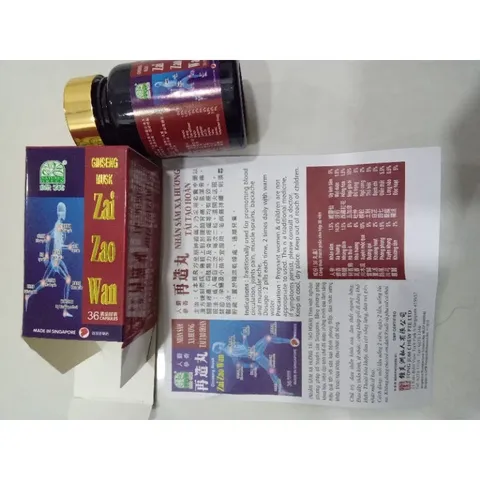 Viên uống Nhân Sâm Xạ Hương Tái Tạo Hoàn Zai Zao Wan Singapore - Hỗ Trợ Giảm Đau Khớp, Cải Thiện Khả Năng Đi Lại - Hộp 36 Viên