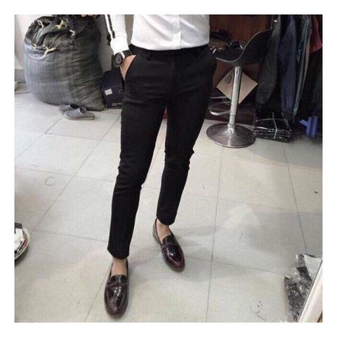 Quần Tây Nam Đen Chất Vải Tuyết Mưa - Ống Côn Co Giãn, Dáng Ôm Body, Nhiều Kích Cỡ - Thời Trang Nam Cao Cấp