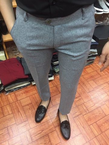 Quần Tây Nam Hàn Quốc Dáng Ôm Trắng Tiêu - Vải Co Giãn, Chống Nhăn, Thời Trang Sang Trọng Cho Các Dịp Khác Nhau