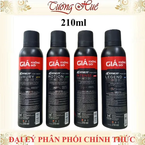 Xịt Khử Mùi Nam X-Men For Boss 210ml - Khử Mùi Hiệu Quả, Lựa Chọn Đa Dạng Hương Thơm Sang Trọng và Năng Động cho Phái Mạnh