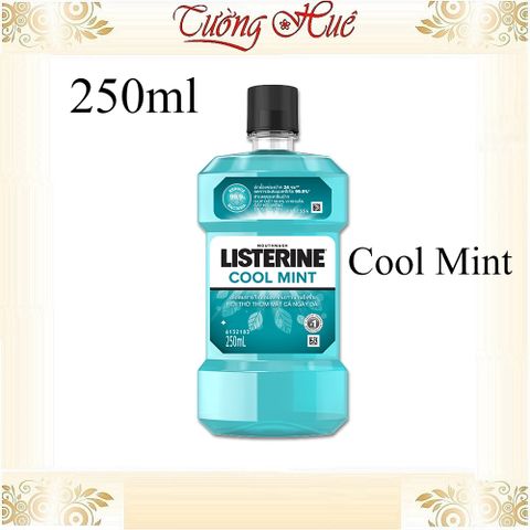 Nước Súc Miệng Listerine Cool Mint 250ml - Khử Trùng Miệng, Diệt Khuẩn Hiệu Quả, Hơi Thở Thơm Mát, An Toàn Cho Nướu