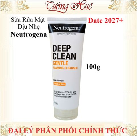 Sữa Rửa Mặt Dịu Nhẹ Neutrogena Deep Clean 100g - Sạch Sâu, Dưỡng Ẩm, Phù Hợp Cho Da Nhạy Cảm, Chuyên Gia Khuyên Dùng