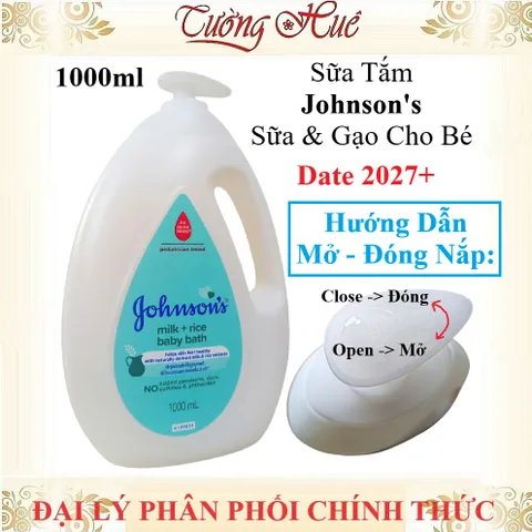 Sữa Tắm Johnson's Milk & Rice Baby Bath 1000ml - Dưỡng Da Mềm Mại & An Toàn Cho Bé - Sản Phẩm Chăm Sóc Da Chất Lượng Cao