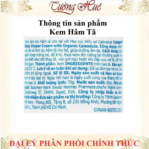 Kem Chống Hâm Tã Dịu Lành Cho Bé Cetaphil Cetaphil Baby Diaper Cream Calendula - 70g