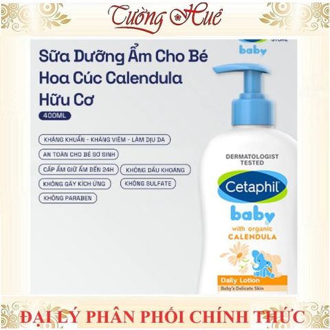 Dưỡng Thể Cho Bé Cetaphil Calendula 400ml - An Toàn, Dịu Nhẹ, Giữ Ẩm Da Mỏng Manh, Không Gây Kích Ứng, Chuyên Dụng Cho Da Nhạy Cảm