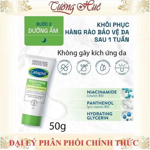 Kem Dưỡng Ẩm Cetaphil Moisturising Cream 50g - Dành Cho Da Khô và Nhạy Cảm, Giữ Ẩm Và Bảo Vệ Da Toàn Diện