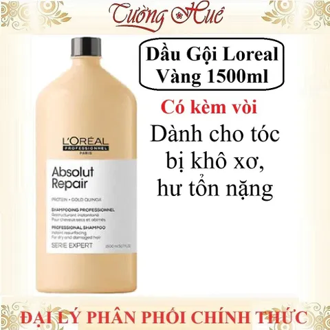 Dầu gội phục hồi tóc hư tổn L'ORÉAL Serie Expert Lipidium Absolut Repair 1500ml - Dưỡng ẩm, chắc khỏe, hương thơm thư giãn