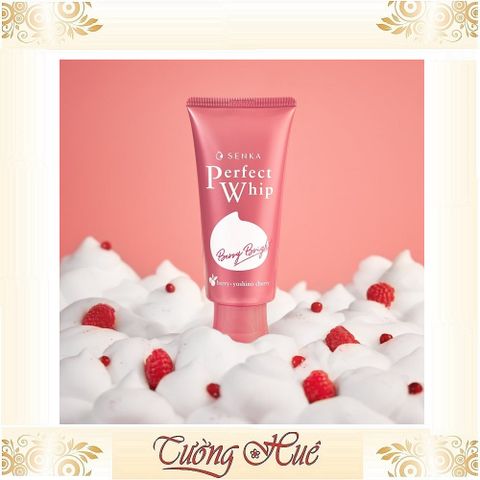 Sữa Rửa Mặt Tẩy Da Chết, Sáng Hồng Senka Perfect Whip Berry Bright - 100g (Hồng Đậm)