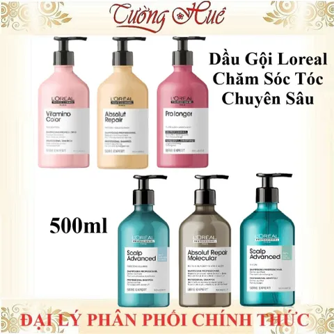 Dầu Gội Giảm Đứt Gãy, Chắc Khỏe Tóc Loreal Serie Expert Pro Longer Shampoo - Hồng Đậm - 500ml