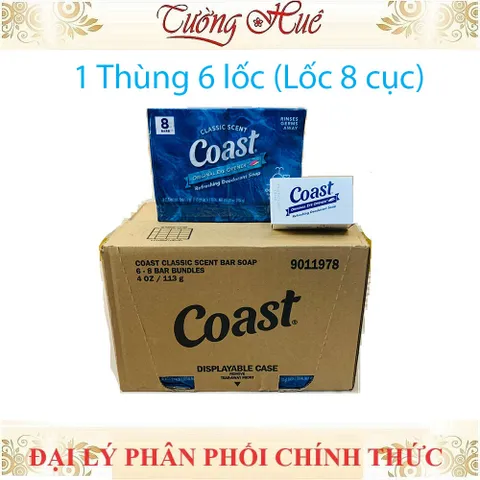 Thùng Xà Phòng Cục Coast Classic Scent 8 Cục - Xà Phòng Tiện Dụng, Khử Mùi, Dùng Siêu Tiết Kiệm, Xuất Xứ Mỹ