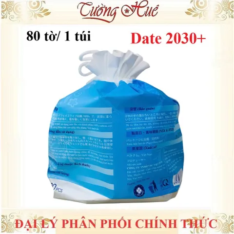 Khăn Lau Mặt Khô Jomi 80 Tờ - Bông Tẩy Trang Nhật Bản 15cm x 20cm - Sản Phẩm Đa Năng Dành Cho Da Nhạy Cảm