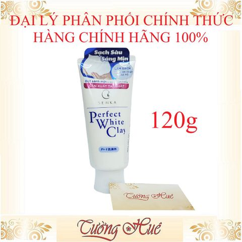 Sữa Rửa Mặt Đất Sét Trắng Senka Perfect White Clay 120g - Làm Sạch Sâu, Giúp Da Sáng Mịn, Phù Hợp Mọi Loại Da