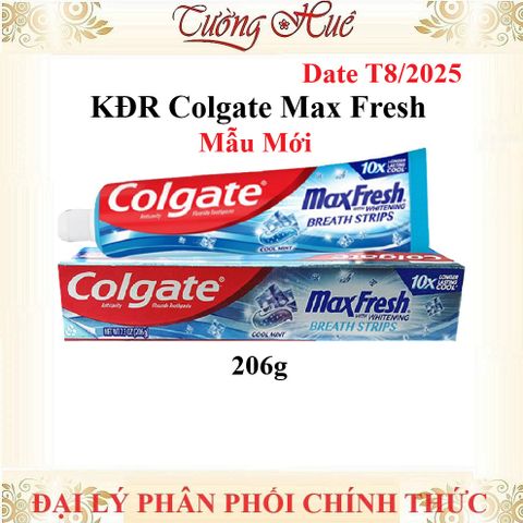 Kem Đánh Răng Colgate Max Fresh Breath Strips Cool Mint - 206g