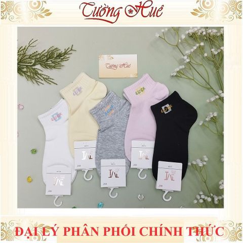 Vớ Cổ Ngắn Meiming Thêu Chữ Luck Nhiều Màu - Tất Thoáng Khí, Co Giãn Tốt, Thời Trang Cho Nam, Size Free
