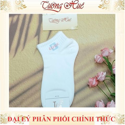 Vớ Cổ Ngắn Meiming Thêu Chữ Luck Nhiều Màu - Tất Thoáng Khí, Co Giãn Tốt, Thời Trang Cho Nam, Size Free