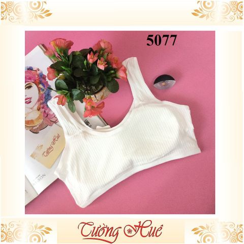 Áo lót nữ Qianerzi 5077 - Áo lá croptop trẻ trung, thoáng mát, co giãn tốt, phù hợp với áo dài và trang phục hàng ngày.