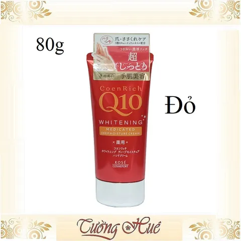 Kem Dưỡng Da Tay Nhật Bản Kose CoenRich Q10 WHITENING Medicated Deep Moisture Cream - Đỏ - 80g