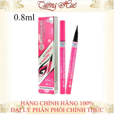 Viết Kẻ Mí Mắt True Lasting Mira Đen Tuyền Không Lem 24h - Trọng Lượng 0.8ml, Tạo Nét Vẽ Mảnh, Sắc Sảo Cho Mắt To Tròn