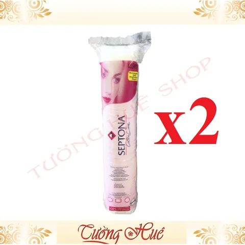 Bộ 2 Bông Tẩy Trang SEPTONA Cotton Care 120 Round Pads - 120 Miếng x 2.