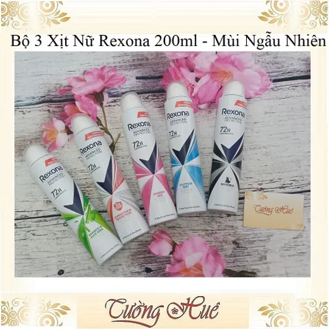 Bộ 3 Xịt Khử Mùi Nữ Rexona MotionSense Anti-Perspirant - 200ml ( Mùi Nhẫu Nhiên )