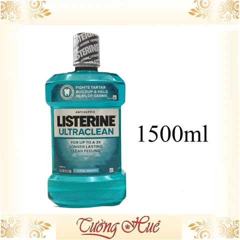 Bộ 2 Nước súc miệng Listerine Ultraclean Cool Mint For Up To A 3X Longer Lasting Clean Feeling - 1.5L x2