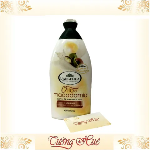 Gel tắm phục hồi da L'Angelica Olio di Macadamia Nutriente Bath & Shower Gel - Dầu Mắc ca - 500ml