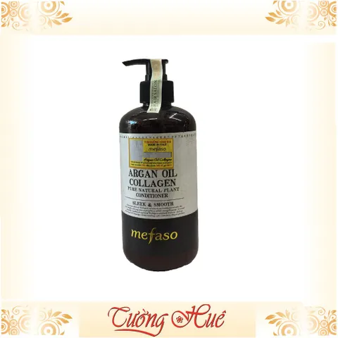Bộ gội xả Ý Mefaso Argan Oil Collagen Sleek & Smooth Shampoo + Conditioner - 500g