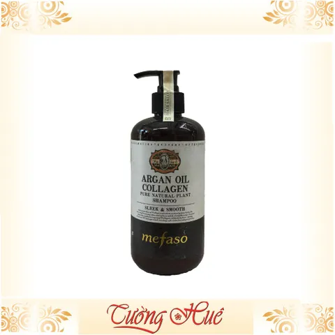 Bộ gội xả Ý Mefaso Argan Oil Collagen Sleek & Smooth Shampoo + Conditioner - 500g
