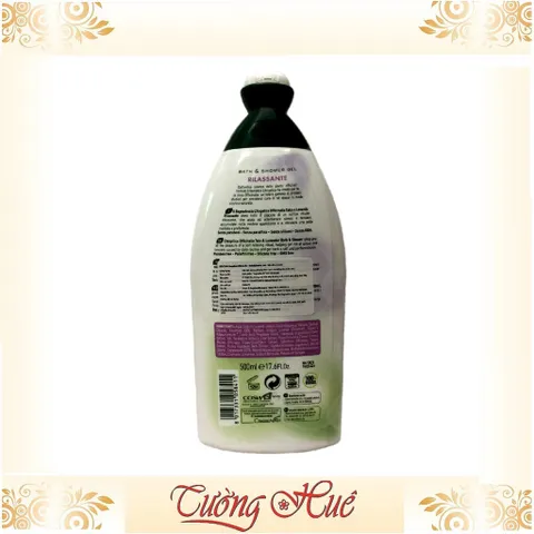 Gel tắm sáng mịn da L'Angelica Talco e Lavanda Rilassante Bath & Shower Gel - Hoa Oải Hương - 500ml