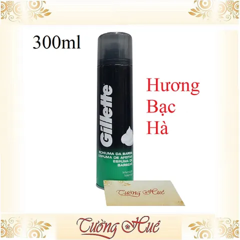 Bọt cạo râu Gillette hương Bạc Hà - 300ml - Xanh Lá