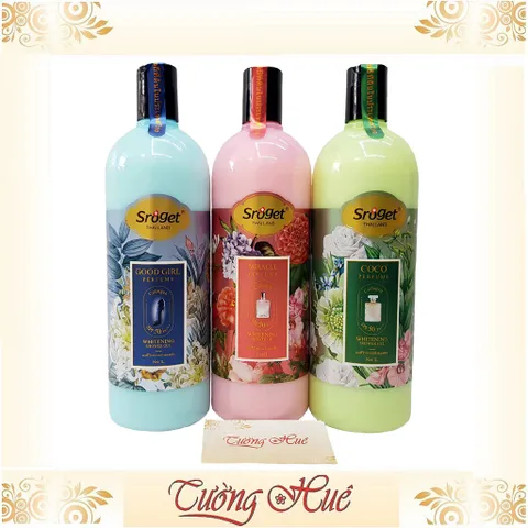 Sữa tắm trắng da, chống nắng SPF50+/PA+++ Sroget Good Girl Perfume Whitening Shower Gel - 1L - Xanh biển