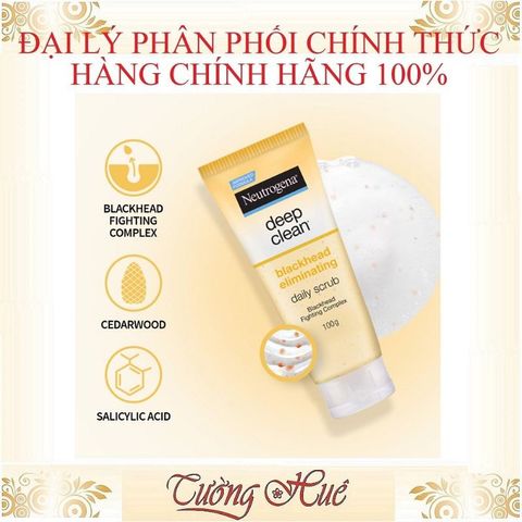 Sữa Rửa Mặt Ngừa Mụn Đầu Đen Neutrogena Deep Clean Blackhead Eliminating Daily Scrub - 100g