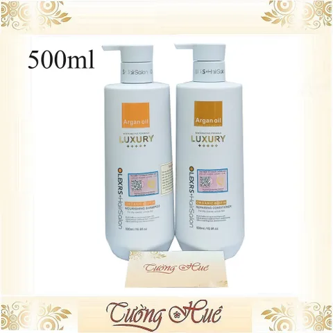 Cặp Gội Xả Phục Hồi Tóc Cao Cấp Olexrs+ HairSalon Luxury Argan Oil Pearl Essence Shampoo & Conditioner (Luxury) - 500ml