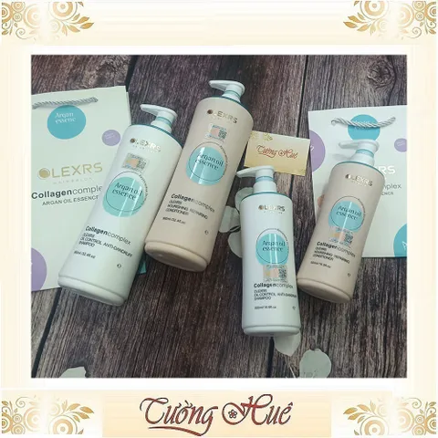 Cặp Gội Xả Kiểm Soát Dầu, Ngăn Gàu Olexrs HairSalon Collagen Complex Shampoo & Conditioner (Xanh Biển) - 960ml