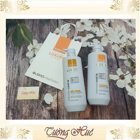 Cặp Gội Xả Olexrs+ HairSalon Cao Cấp Dầu Argan & Tinh Chất Ngọc Trai - Phục Hồi Tóc Hư Tổn 960ml