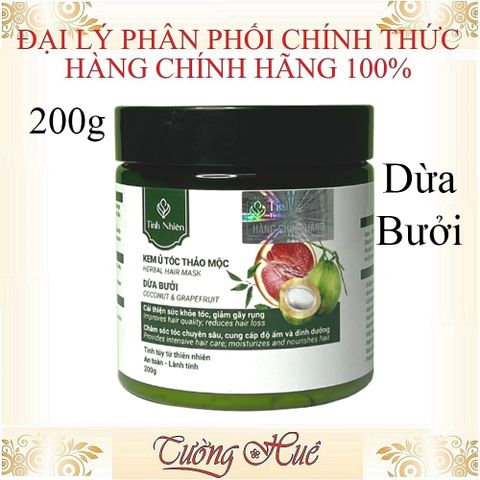 Kem Ủ Tóc Phục Hồi Bóng Mượt Tinh Nhiên Dừa Bưởi - Dưỡng Tóc Khỏe Mạnh, Cấp Ẩm & Hỗ Trợ Mọc Tóc - 200g