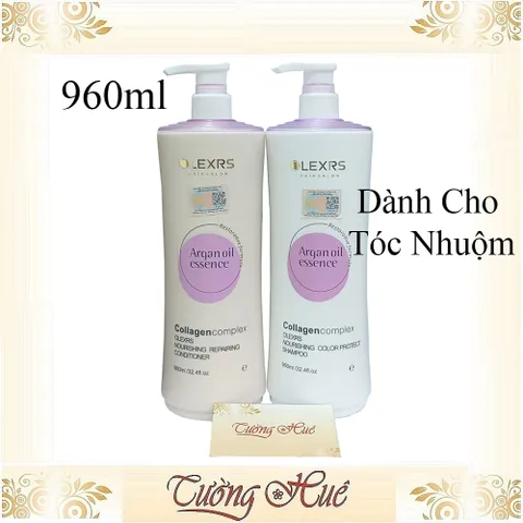 Cặp Gội Xả Cho Tóc Nhuộm Olexrs HairSalon Collagen Complex Shampoo & Conditioner (Tím) - 960ml