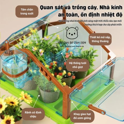Bộ Đồ Chơi Trồng Cây Trong Nhà Kính Mini - Giáo Dục Khoa Học Cho Bé - Khám Phá Thiên Nhiên và Kỹ Năng Sống