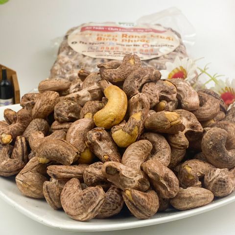 Hạt Điều Rang Muối Bình Phước Hạng 1 (500gr) - Dinh Dưỡng Tốt Cho Sức Khỏe, Giảm Cân, Tốp Mịn Da, Cung Cấp Năng Lượng