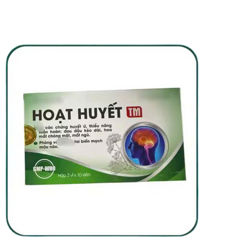 Hoạt Huyết TM - Viên Uống Hỗ Trợ Tăng Cường Tuần Hoàn Máu Não, Giảm Nguy Cơ Tai Biến, Dược Phẩm Trang Minh 30 Viên